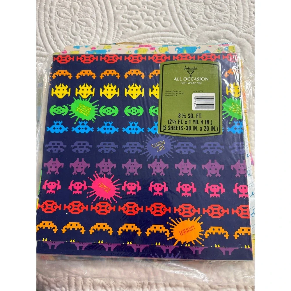 Vintage LOT of Gift Wrap‎ Sheets 10 packs Holiday, birthday, wedding, shower